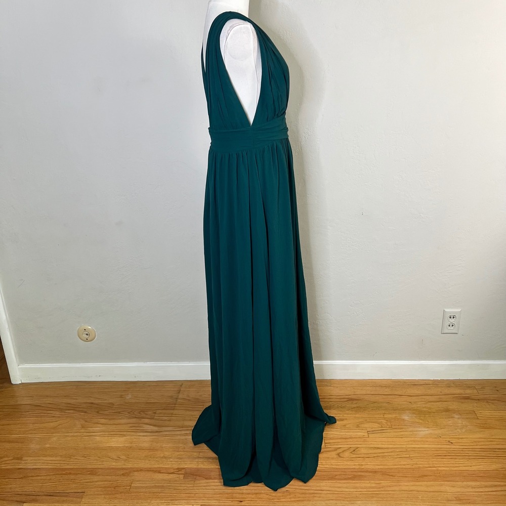 Lulus Maxi Dress Heavenly Hues Size Medium Dark Green New V-Neck Sleeveless - Picture 4 of 8